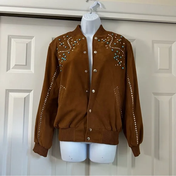 Free People Dancassab Ennio Bomber leather Jacket x Free People Medium - Picture 8 of 8